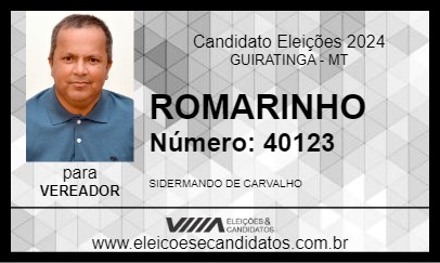 Candidato ROMARINHO 2024 - GUIRATINGA - Eleições