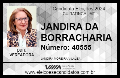 Candidato JANDIRA DA BORRACHARIA 2024 - GUIRATINGA - Eleições