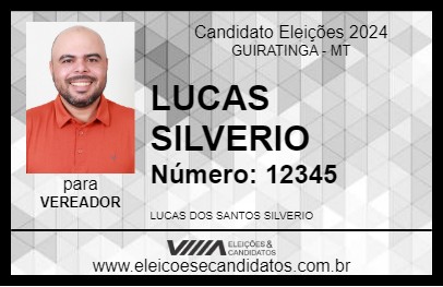 Candidato LUCAS SILVERIO 2024 - GUIRATINGA - Eleições