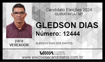 Candidato GLEDSON DIAS 2024 - GUIRATINGA - Eleições