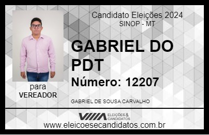 Candidato GABRIEL DO PDT 2024 - SINOP - Eleições