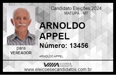 Candidato ARNOLDO APPEL 2024 - MATUPÁ - Eleições