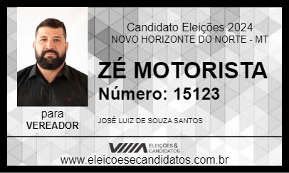 Candidato ZÉ MOTORISTA 2024 - NOVO HORIZONTE DO NORTE - Eleições