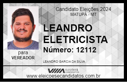 Candidato LEANDRO ELETRICISTA 2024 - MATUPÁ - Eleições