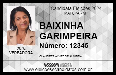 Candidato BAIXINHA GARIMPEIRA 2024 - MATUPÁ - Eleições