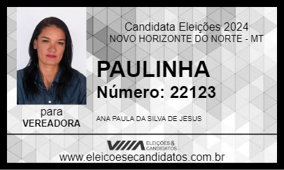 Candidato PAULINHA 2024 - NOVO HORIZONTE DO NORTE - Eleições