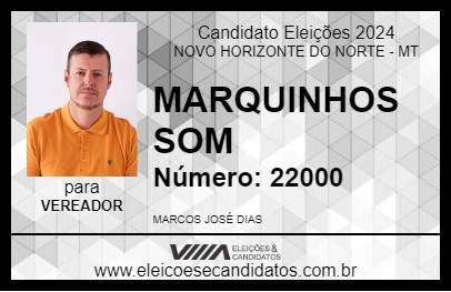 Candidato MARQUINHOS SOM 2024 - NOVO HORIZONTE DO NORTE - Eleições