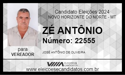 Candidato ZÉ ANTÔNIO 2024 - NOVO HORIZONTE DO NORTE - Eleições