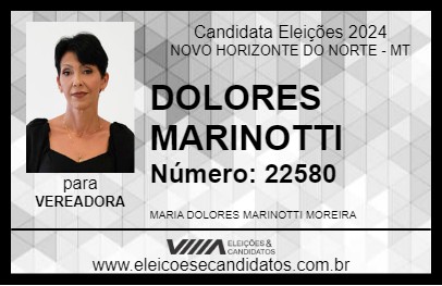 Candidato DOLORES MARINOTTI 2024 - NOVO HORIZONTE DO NORTE - Eleições