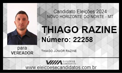 Candidato THIAGO RAZINE 2024 - NOVO HORIZONTE DO NORTE - Eleições