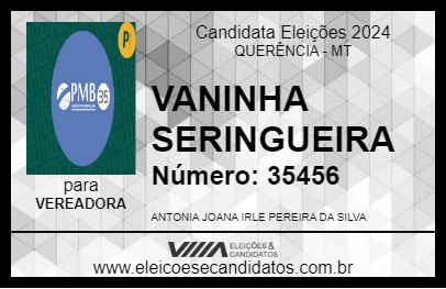 Candidato VANINHA SERINGUEIRA 2024 - QUERÊNCIA - Eleições