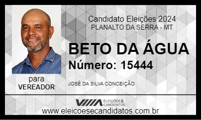 Candidato BETO DA ÁGUA 2024 - PLANALTO DA SERRA - Eleições