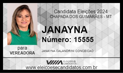 Candidato JANAYNA 2024 - CHAPADA DOS GUIMARÃES - Eleições