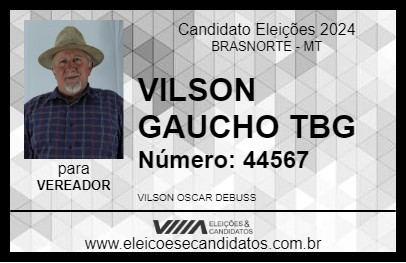 Candidato VILSON GAUCHO TBG 2024 - BRASNORTE - Eleições