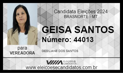 Candidato GEISA SANTOS 2024 - BRASNORTE - Eleições