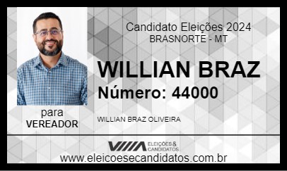 Candidato WILLIAN BRAZ 2024 - BRASNORTE - Eleições