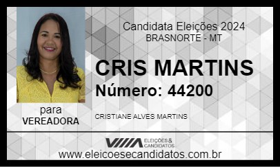 Candidato CRIS MARTINS 2024 - BRASNORTE - Eleições