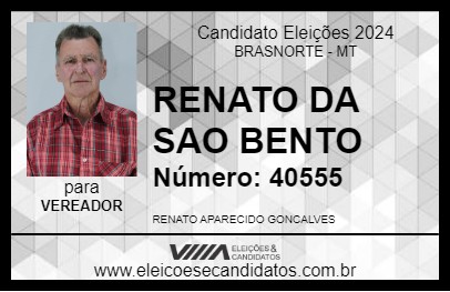 Candidato RENATO DA SAO BENTO 2024 - BRASNORTE - Eleições