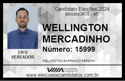 Candidato WELLINGTON MERCADINHO 2024 - BRASNORTE - Eleições