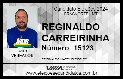 Candidato REGINALDO CARREIRINHA 2024 - BRASNORTE - Eleições