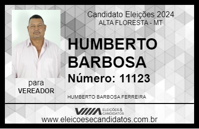 Candidato HUMBERTO BARBOSA 2024 - ALTA FLORESTA - Eleições