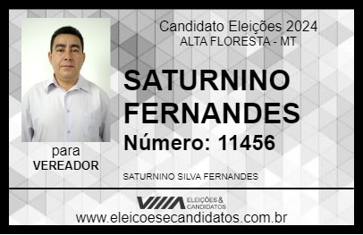 Candidato SATURNINO FERNANDES 2024 - ALTA FLORESTA - Eleições