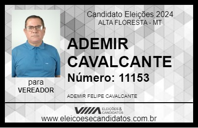 Candidato ADEMIR CAVALCANTE 2024 - ALTA FLORESTA - Eleições