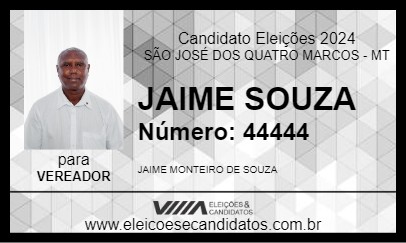 Candidato JAIME SOUZA 2024 - SÃO JOSÉ DOS QUATRO MARCOS - Eleições