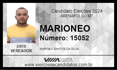 Candidato MARIONEO 2024 - ARENÁPOLIS - Eleições