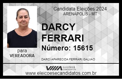 Candidato DARCY FERRARI 2024 - ARENÁPOLIS - Eleições