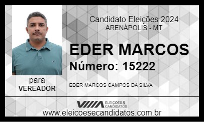 Candidato EDER MARCOS 2024 - ARENÁPOLIS - Eleições