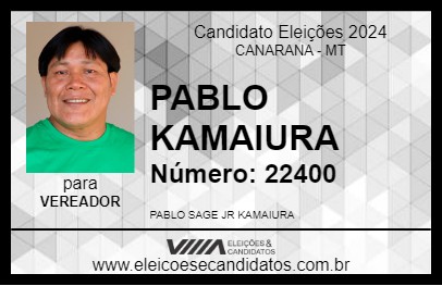 Candidato PABLO KAMAIURA 2024 - CANARANA - Eleições