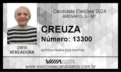 Candidato CREUZA 2024 - ARENÁPOLIS - Eleições