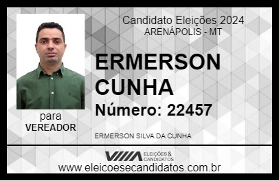 Candidato ERMERSON CUNHA 2024 - ARENÁPOLIS - Eleições