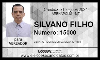 Candidato SILVANO FILHO 2024 - ARENÁPOLIS - Eleições