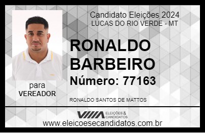 Candidato RONALDO BARBEIRO 2024 - LUCAS DO RIO VERDE - Eleições