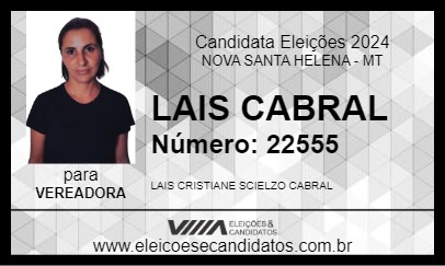 Candidato LAIS CABRAL 2024 - NOVA SANTA HELENA - Eleições