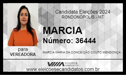 Candidato MARCIA 2024 - RONDONÓPOLIS - Eleições