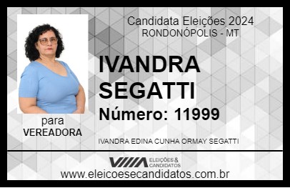 Candidato IVANDRA SEGATTI 2024 - RONDONÓPOLIS - Eleições