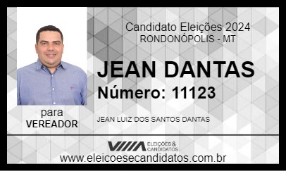 Candidato JEAN DANTAS 2024 - RONDONÓPOLIS - Eleições