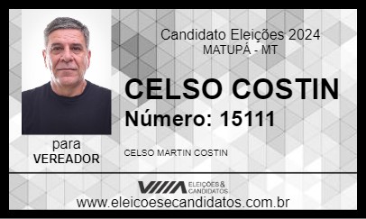 Candidato CELSO COSTIN 2024 - MATUPÁ - Eleições