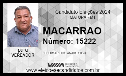 Candidato MACARRAO 2024 - MATUPÁ - Eleições