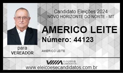 Candidato AMERICO LEITE 2024 - NOVO HORIZONTE DO NORTE - Eleições