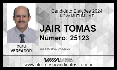 Candidato JAIR TOMAS 2024 - NOVA MUTUM - Eleições