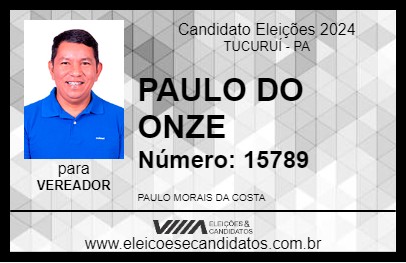 Candidato PAULO DO ONZE 2024 - TUCURUÍ - Eleições