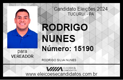 Candidato RODRIGO NUNES 2024 - TUCURUÍ - Eleições