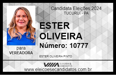 Candidato ESTER OLIVEIRA 2024 - TUCURUÍ - Eleições