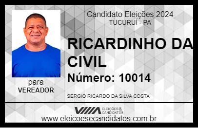 Candidato RICARDINHO DA CIVIL 2024 - TUCURUÍ - Eleições