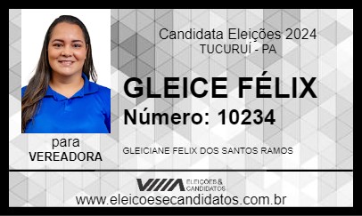 Candidato GLEICE FÉLIX 2024 - TUCURUÍ - Eleições