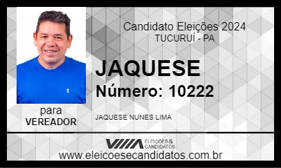 Candidato JAQUESE 2024 - TUCURUÍ - Eleições